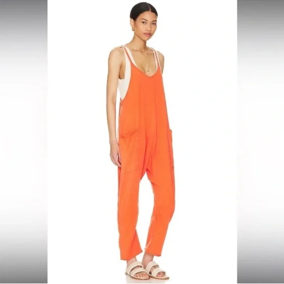NWOT Free People Movement | Hot Shot Onesie In Mandarin Red | Small - Picture 5 of 15
